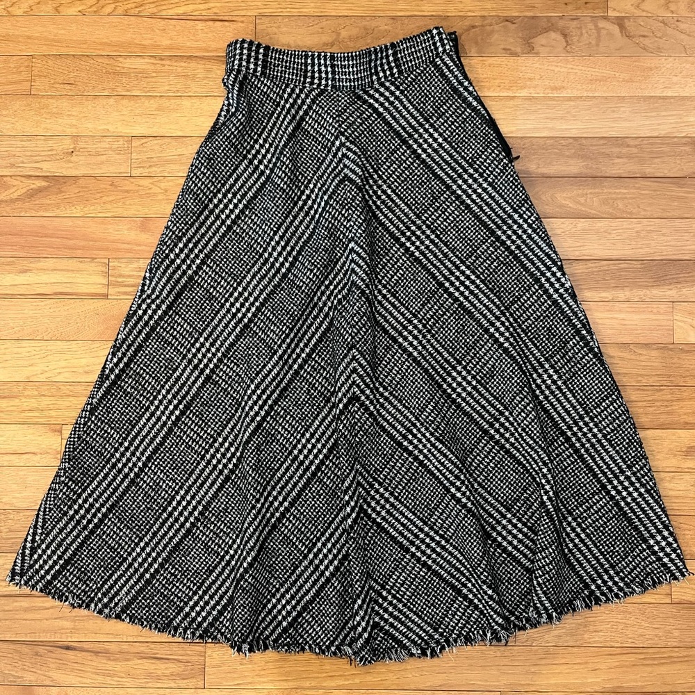 Mango Monochrome Houndstooth Skirt